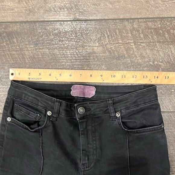 Free People Women's Seamed Leg Skinny Jean Black Wash Size 29 - Picture 6 of 12